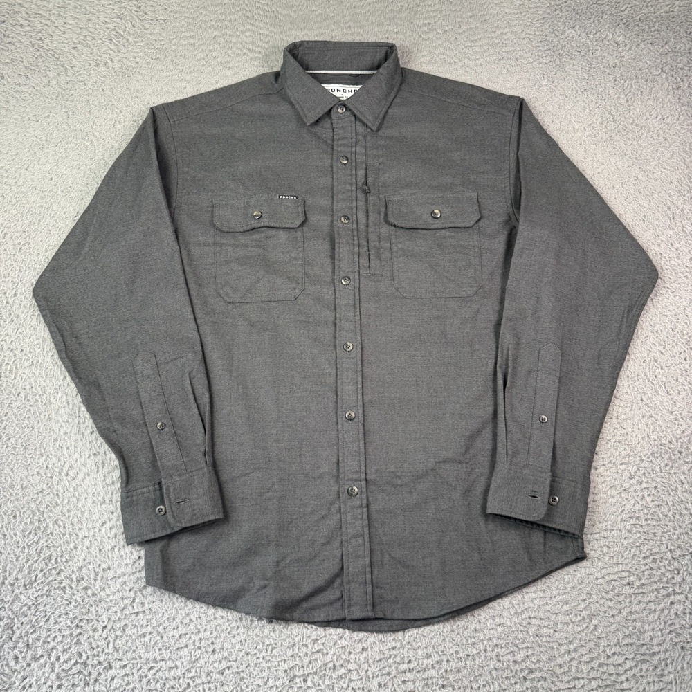 Poncho Midweight Performance Flannel Shirt Mens Small Heather Gray Nighthawk